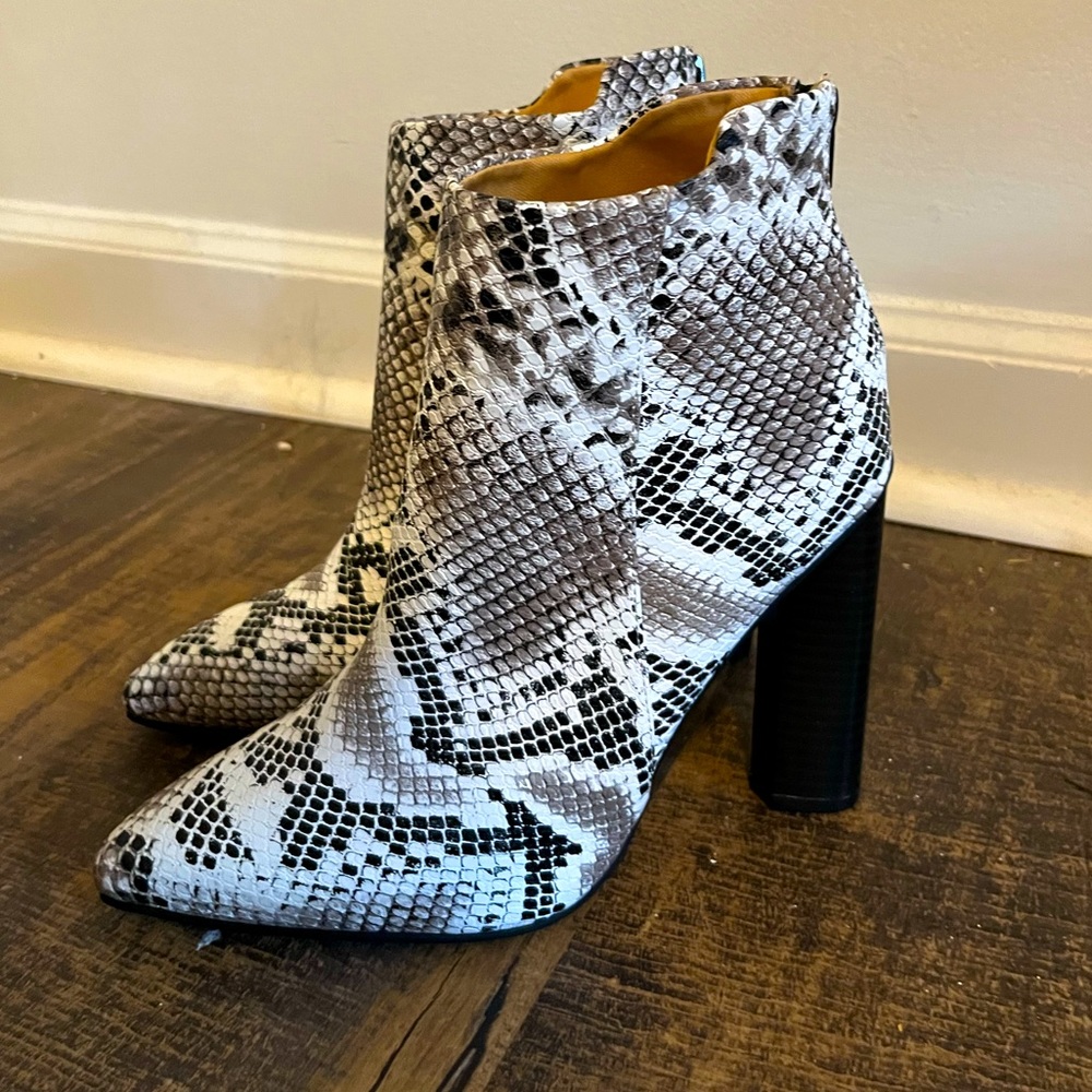 Snakeskin Booties/Heels